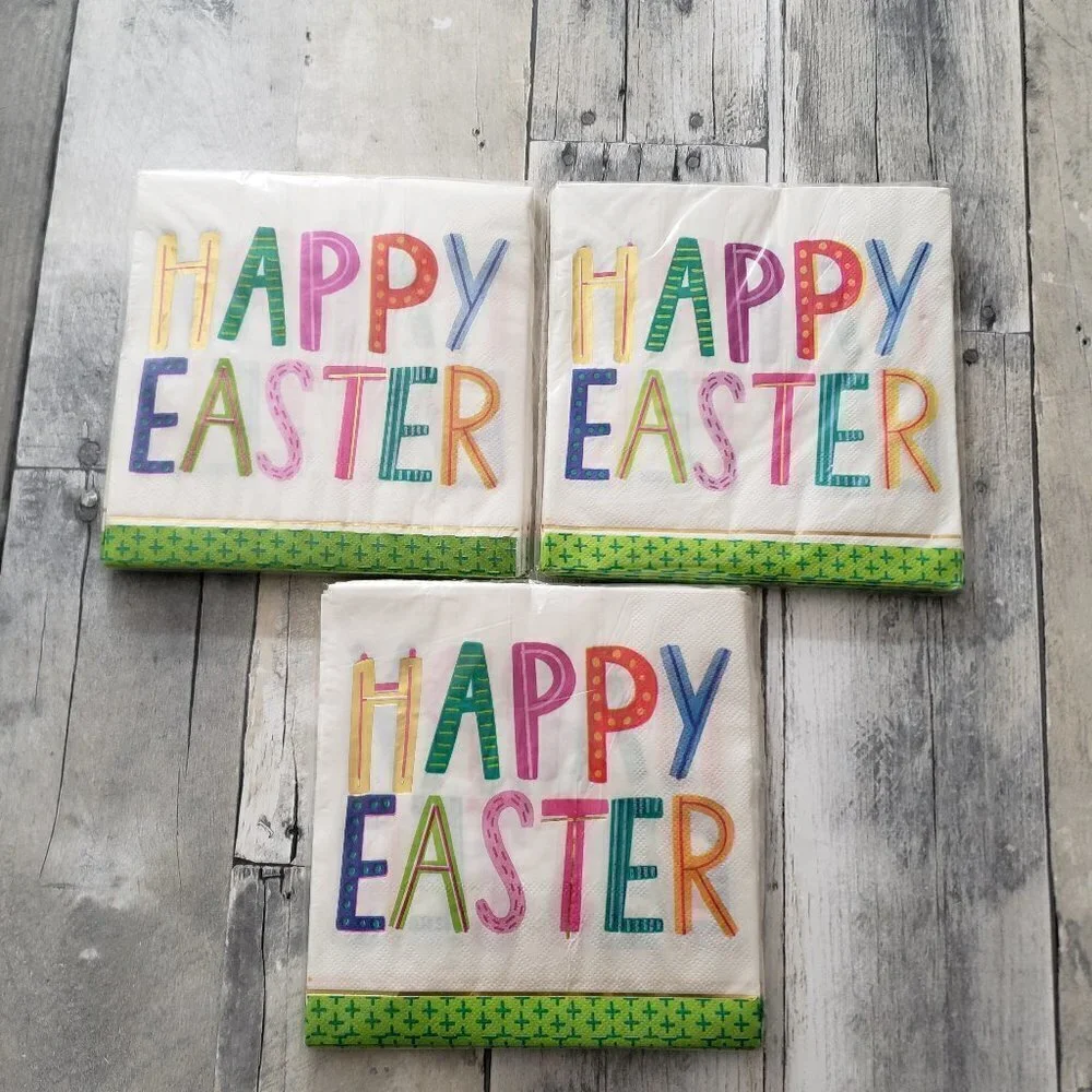NWT - 3 Packages Happy Easter Paper Napkins - (each package 18 count)